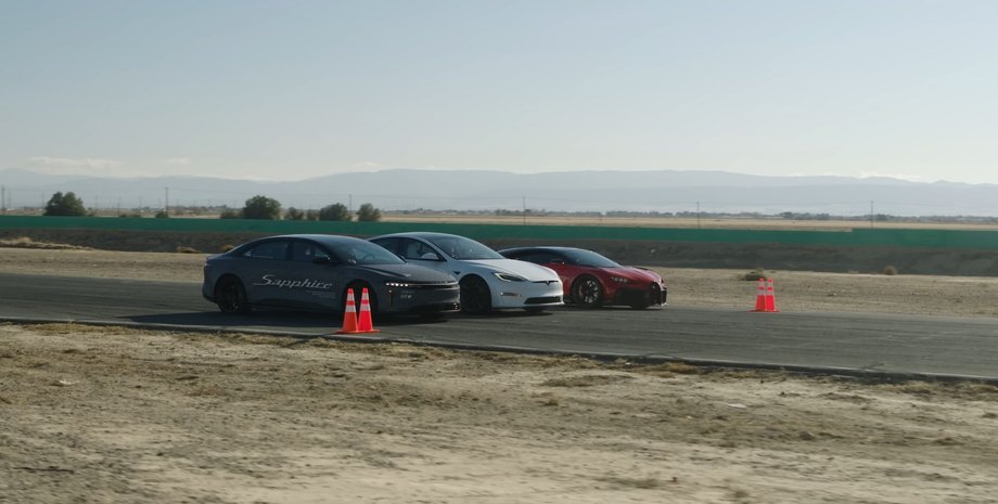 Гонки, Авто, Автомобілі, Електромобілі, Гіперкар, Tesla, Lucid Air, Bugatti, Відео