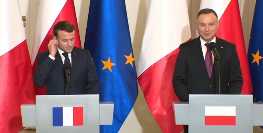 Эммануэль Макрон и Анджей Дуда/Фото: Скриншот