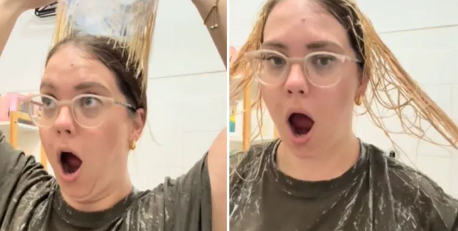 Фарбування волосся в домашніх умовах, зачіска, жінка вирішила зекономити на перукарні, приколи, курйози