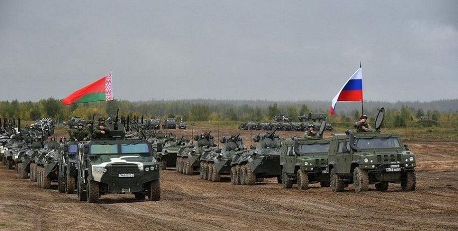 ВС РФ и РБ, ВС РФ, ВС Беларуси, военные, оккупанты, колонна, военная техника