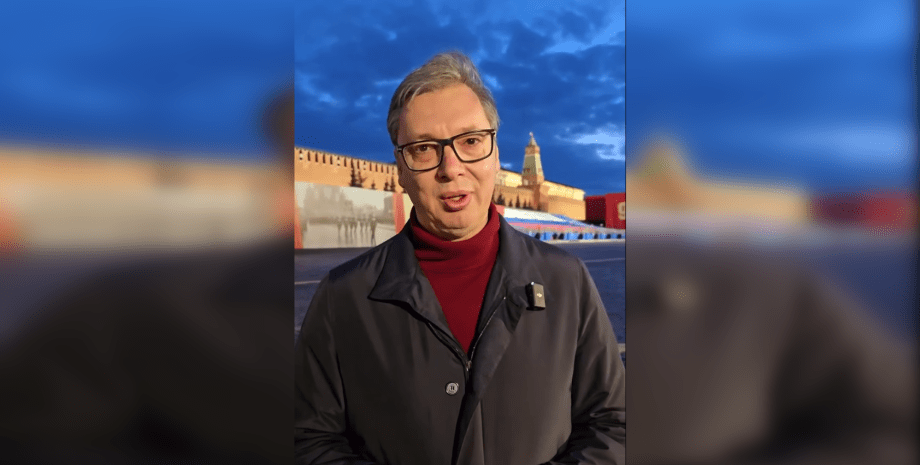 Александр Вучич на Красній площі у Москві Александар Вучич, президент Сербії, Вучич на Красній площі, Красна площа, Москва, парад у Москві, парад 9 травня