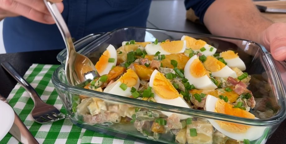 Салат из куриной грудки и картофеля, вкусный салат, рецепт салата