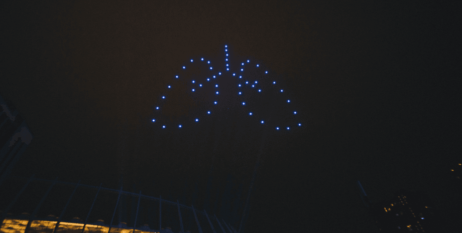 дроны в небе киев шоу