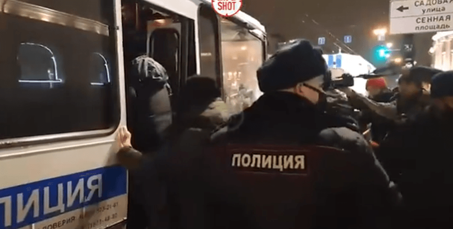 задержания, навальный, акция, питер, россия, полиция