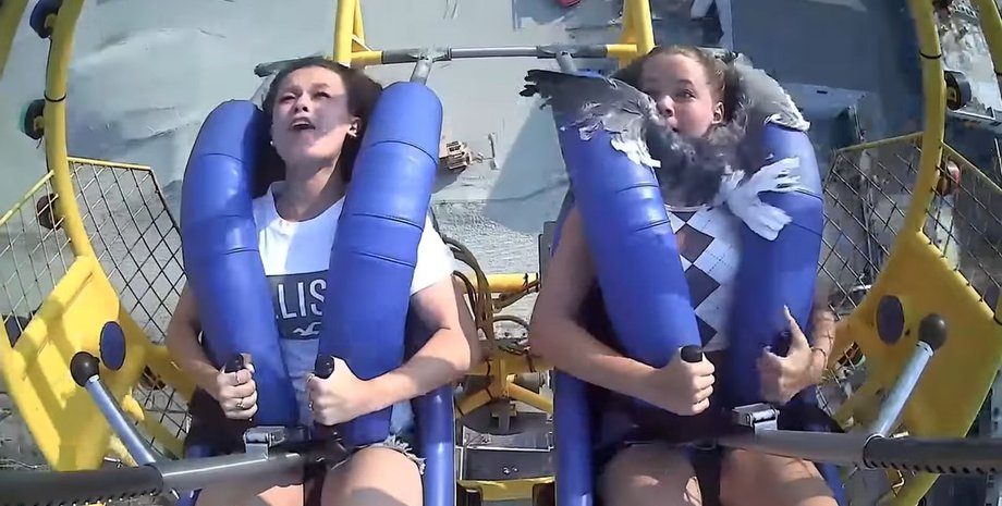 аттракцион, дети, чайка