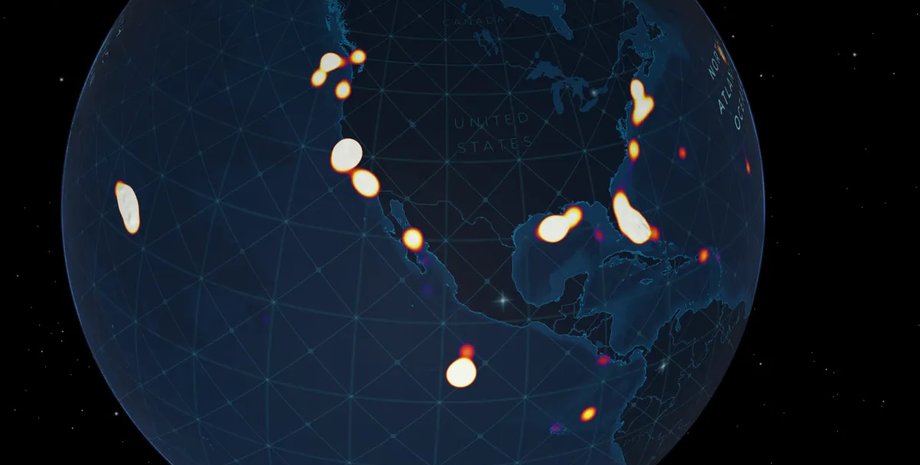 карта океана