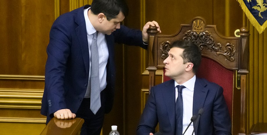 Дмитрий Разумков и Владимир Зеленский в Верховной Раде