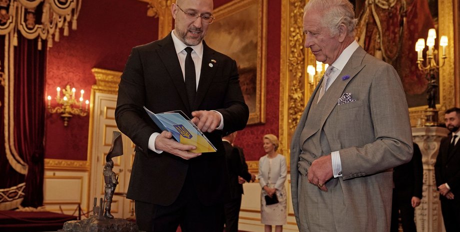 Король Чарльз III и Денис Шмыгаль, король Чарльз встретился со Шмыгалем, Маси Найем в Великобритании, встреча с королем