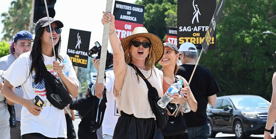 Хилари Дафф, страйк актеров, забастовка актеров, забастовка актеров в голливуде, голливуд