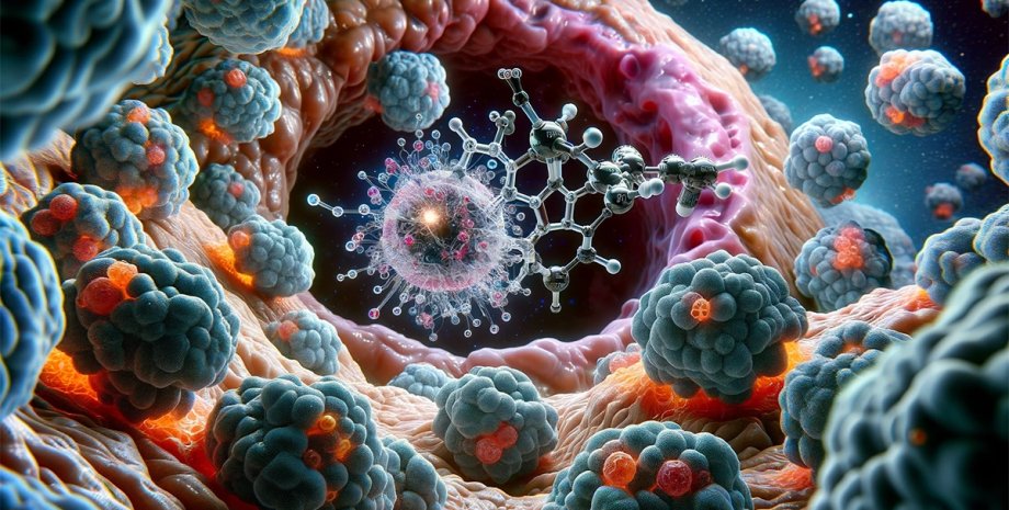 клетки рака онкология, молекулы, химия