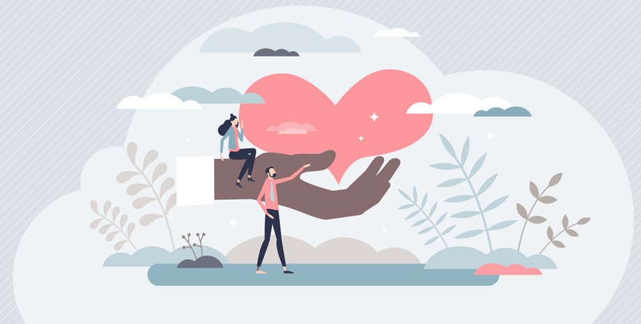 сердце на ладони - рисунок