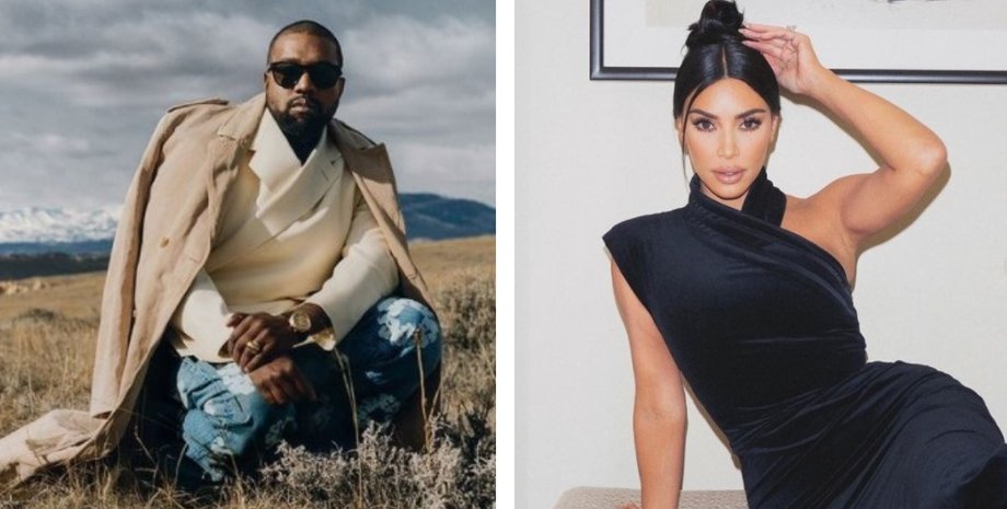 Ким Кардашьян, Канье Уэст, коллаж, развод, Кардашьян и Уэста
