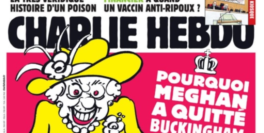 карикатура, королева Єлизавета II, Меган Маркл, Charlie Hebdo