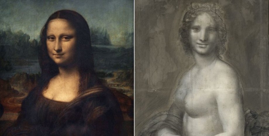 Мона Лиза и предполагаемый эскиз картины / Фото: AFP/ALAMY