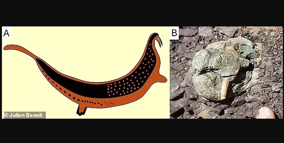 рогатий змій, міфічний рогатий змій скам'янілість