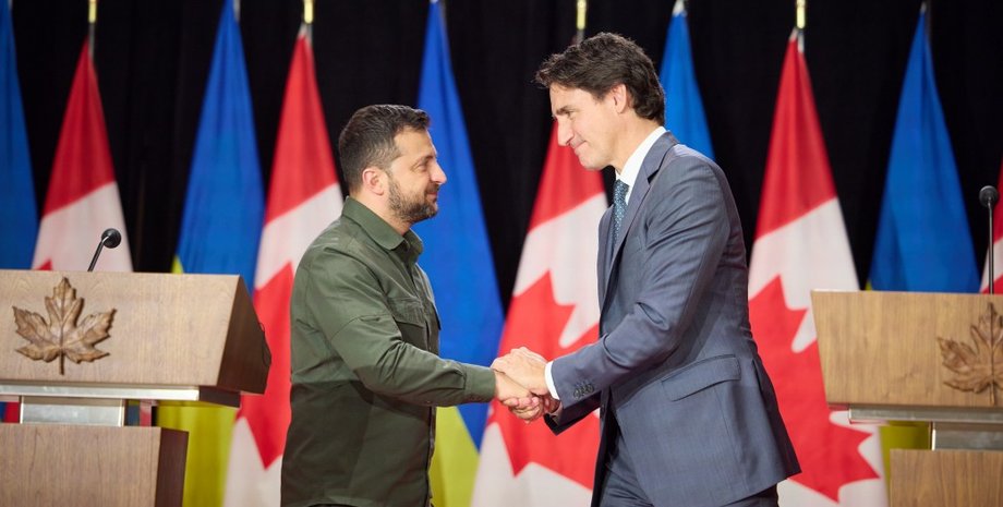 Владимир Зеленский и Джастин Трюдо, Владимир Зеленский, Джастин Трюдо, Владимир Зеленский, Джастин Трюдо