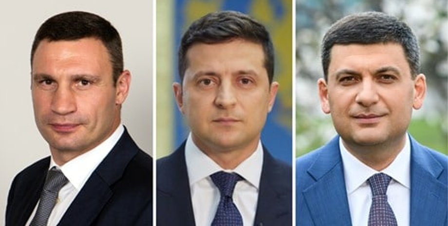 Зеленский, Кличко, Гройсман, рейтинг