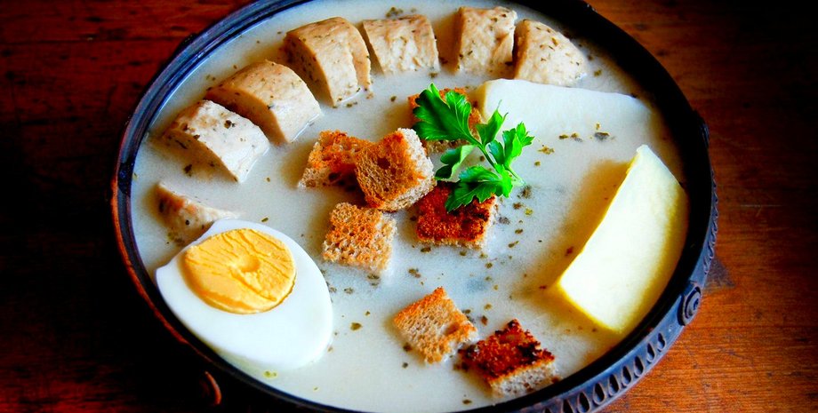 белый борщ, рецепт, польский борщ