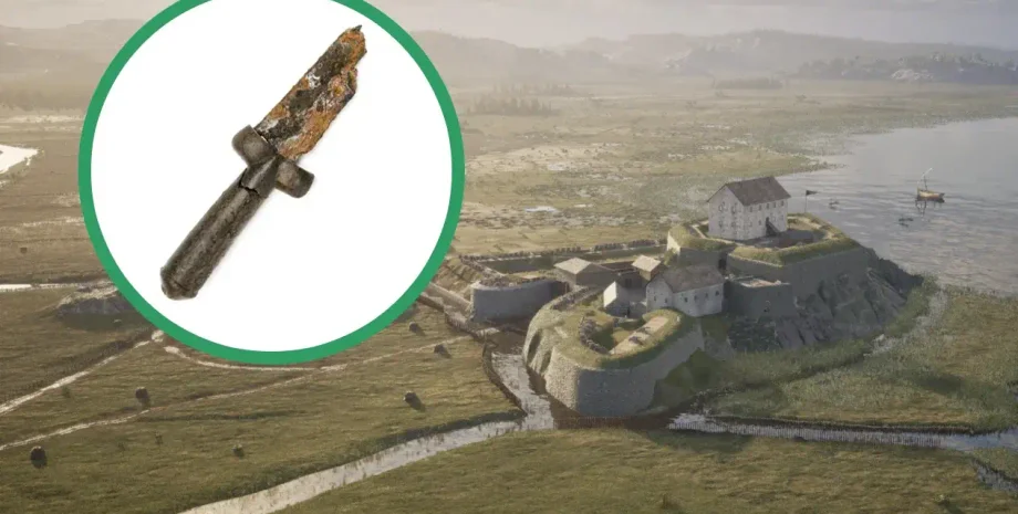 замок пейзаж крепость поле поле меч находка история