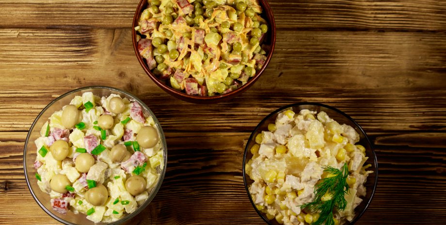 новогодние салаты, рецепты салатов