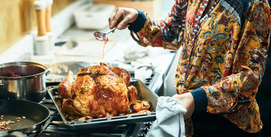 индейка, кухня, еда, женщина