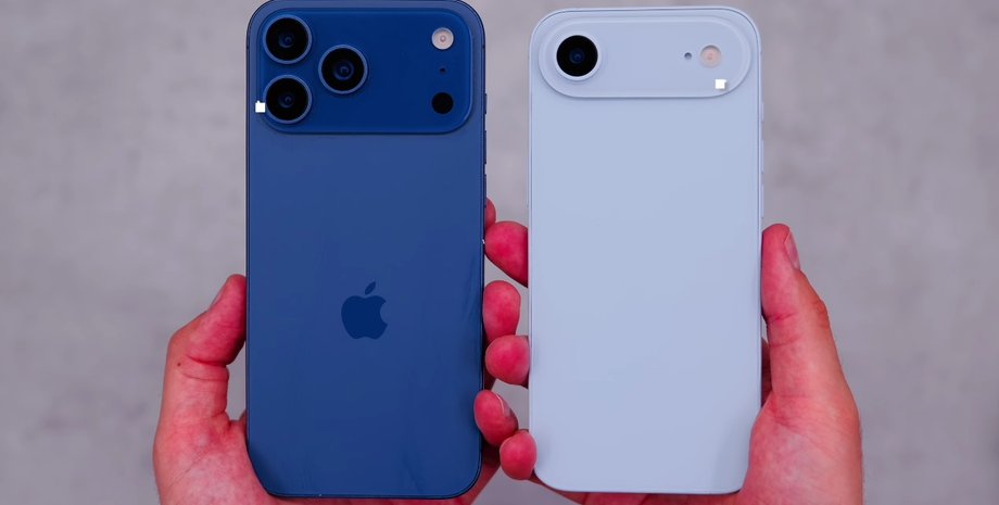 iPhone 17 Pro проти iPhone Air iPhone 17 Pro та iPhone Air у руках