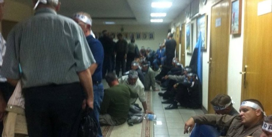 Протестующие шахтеры / Фото: kvpu.org.ua