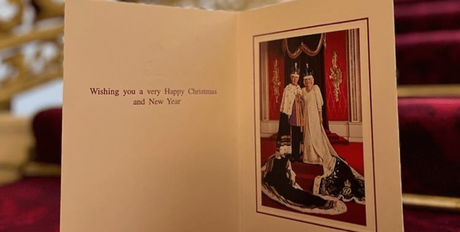 король чарльз и королева камилла, королевская семья великобритании, рождественская открытка, принц уильям кейт миддлтон