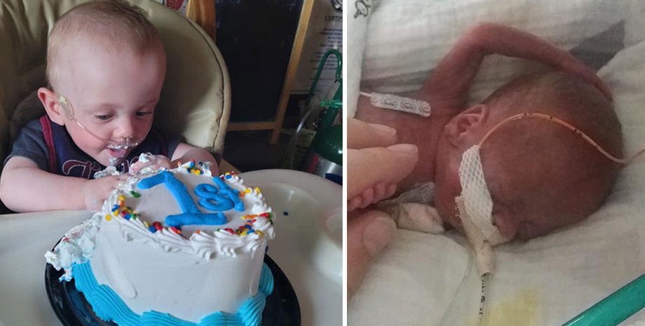 ребенок празднует первый день рождения