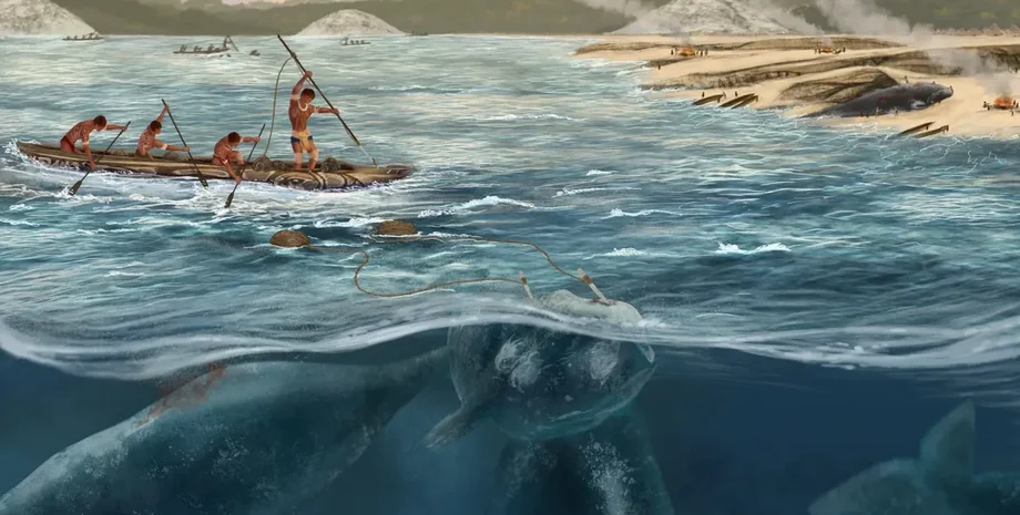 як древні люди на китів полювали