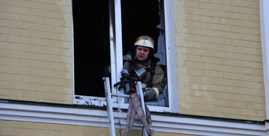 Пожар в Охматдет / Фото: ГСЧС