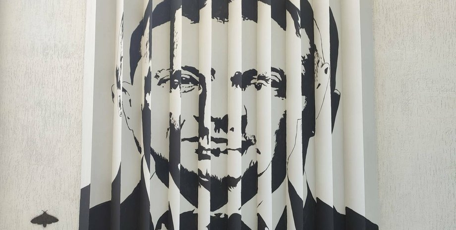 Зеленский, Путин, война в Украине, граффити