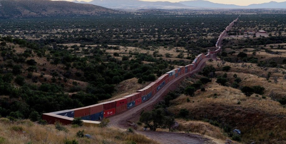 аризона, заграждение, морские контейнеры, граница