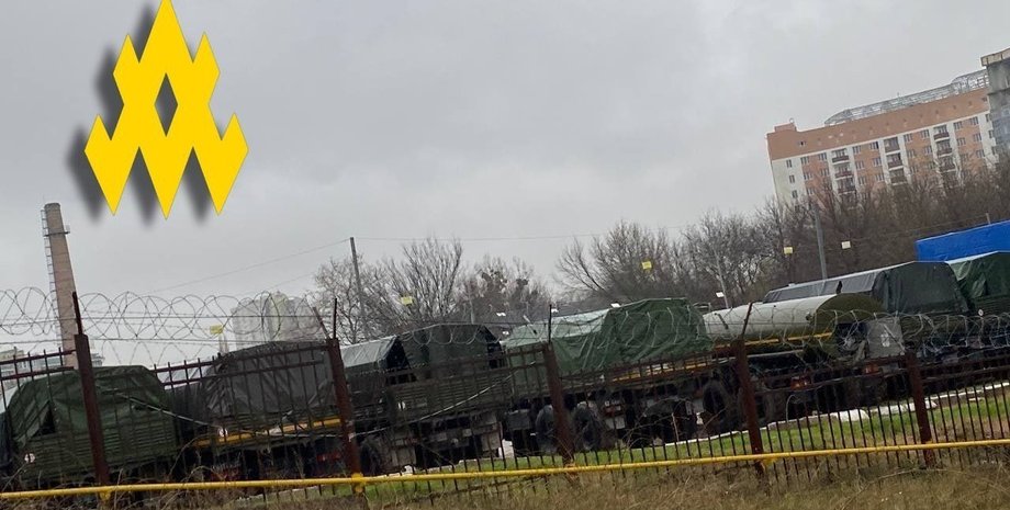 Стоянка военной техники ВС РФ, автопарк, военная техника, ВС РФ