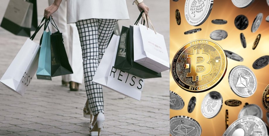 Девушка, биткоин, покупки, деньги, криптовалюта, женщина