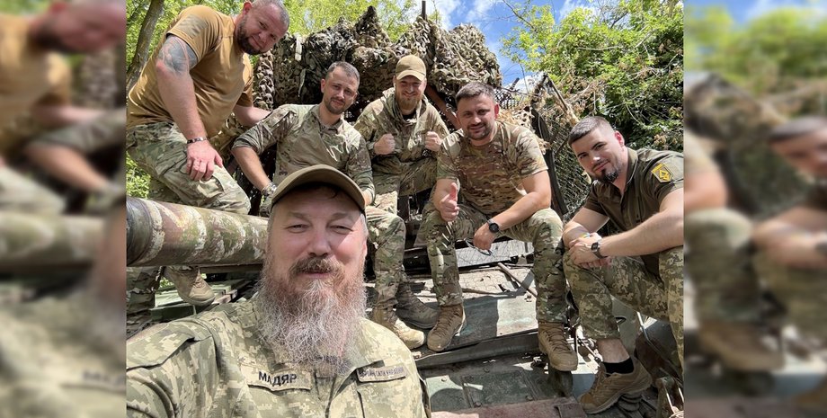 Мадьяр с командирами Земляком, Кириловичем, Климом, Хасаном и Ахиллесом