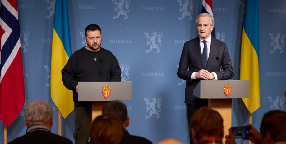 Владимир Зеленский, Йонас Гар Стере, президент Украины, премьер-министр Норвегии, Норвегия, военная помощь