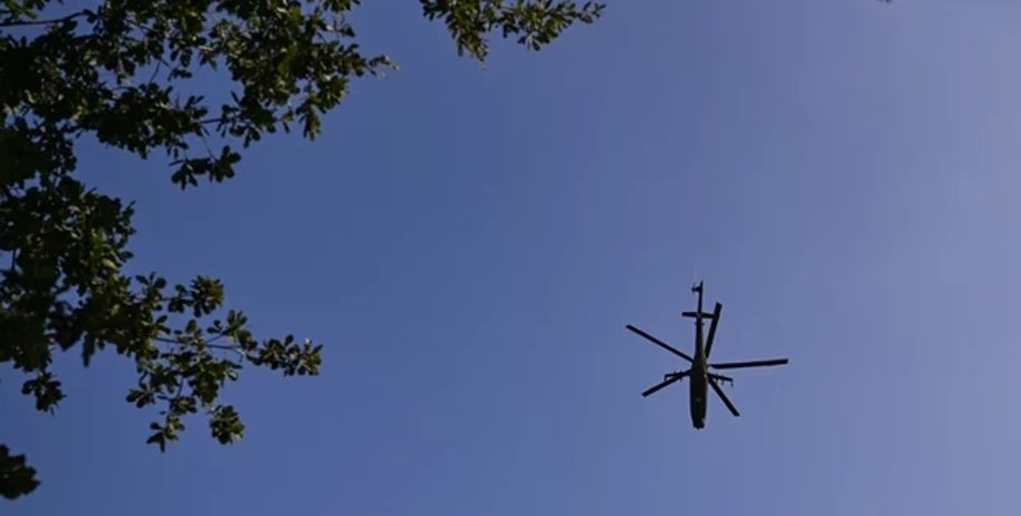 вертолет, небо, полет, польша