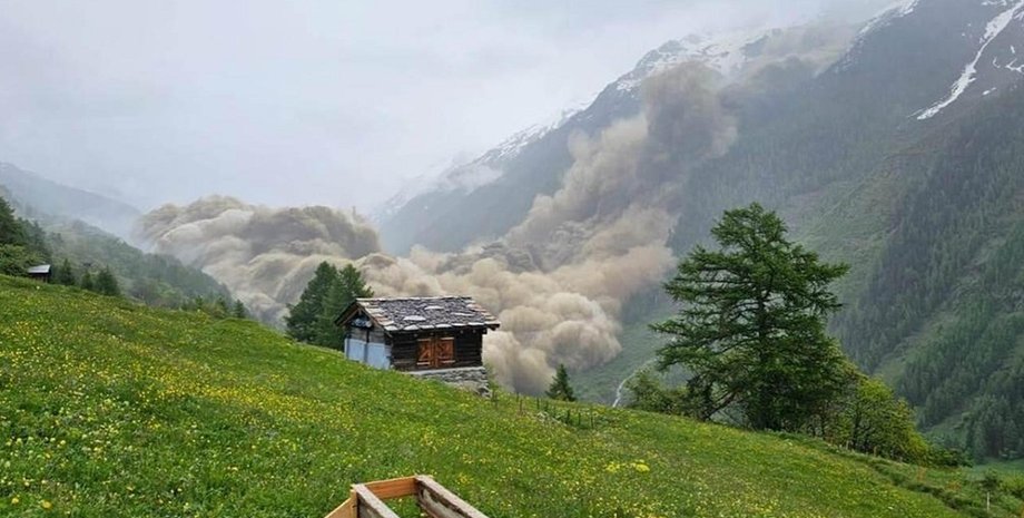 швейцарія, блаттен, зруйноване село, льодовик