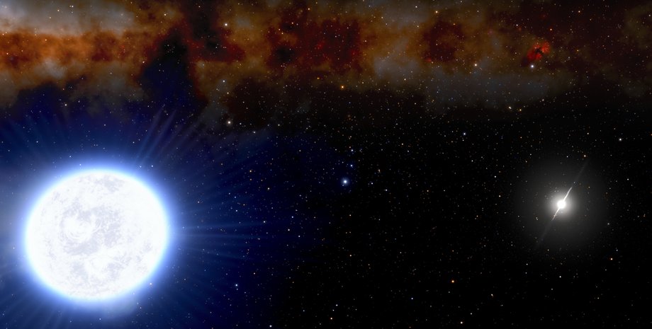 Двойная звездная система, пульсар, белый карлик