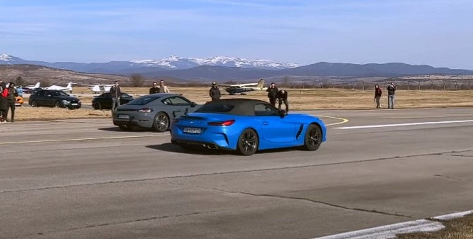 Porsche Cayman, BMW Z4, Авто, Автомобили, Спорткары, Гонки, Видео, Фото, Заезд, Драг-рейсинг, Сравнение
