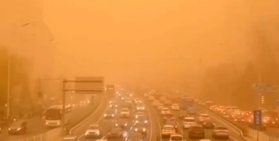 Китай, Пекин, стихийное бедствие, песчаная буря,