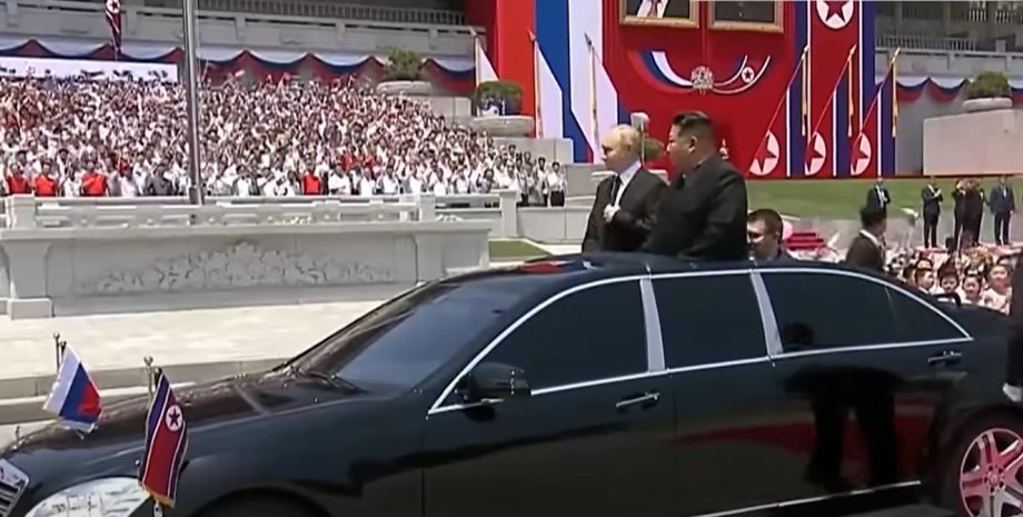 Владимир Путин и Ким Чен Ын, Путин в КНДР, Путин Mercedes, КНДР санкции Mercedes, встреча КНДР 18 июня