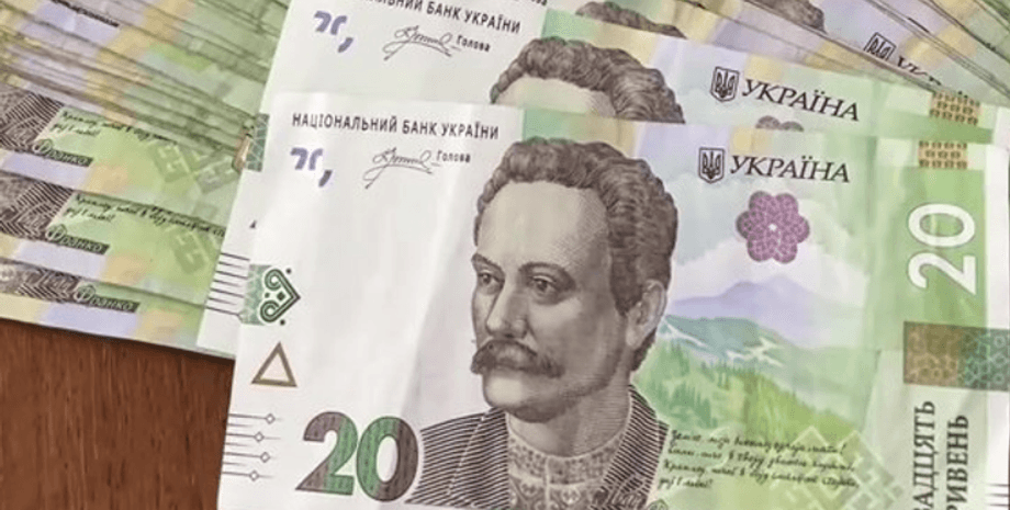 Деньги, гривны в руках у женщины