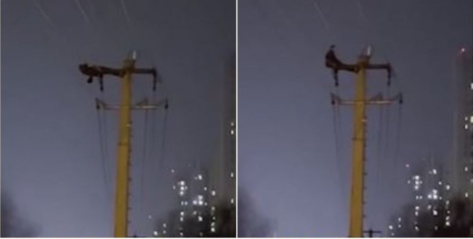 фитнес, электрический столб, Китай