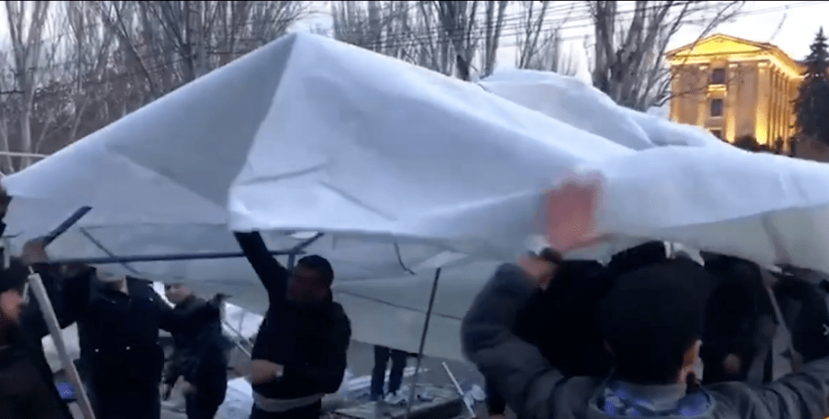 установка палаток в армении, протесты оппозиции в армении