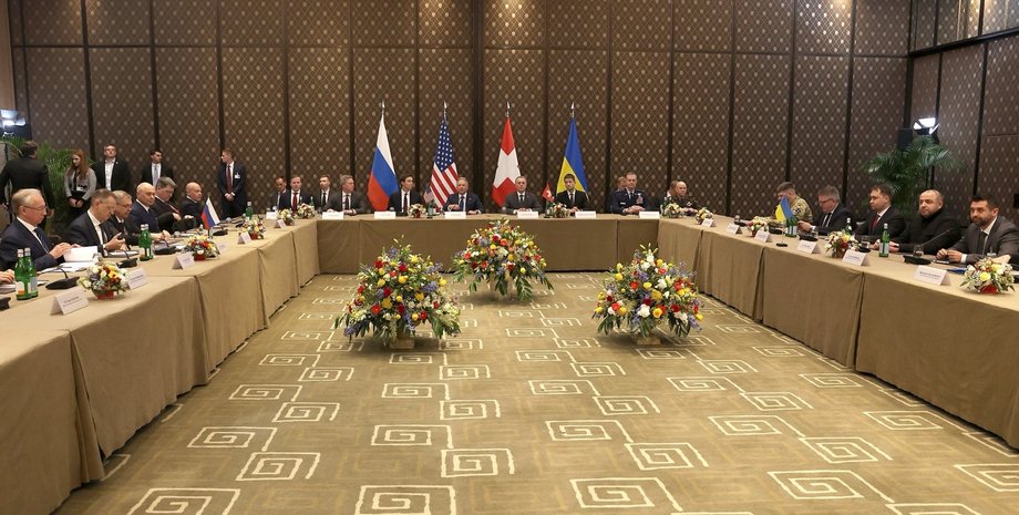 фото з мирних переговорів у Женеві 17-18 лютого