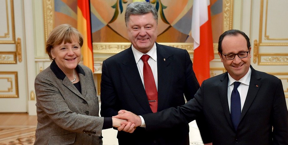 Ангела Меркель, Петр Порошенко и Франсуа Олланд / Фото: Пресс-служба президента