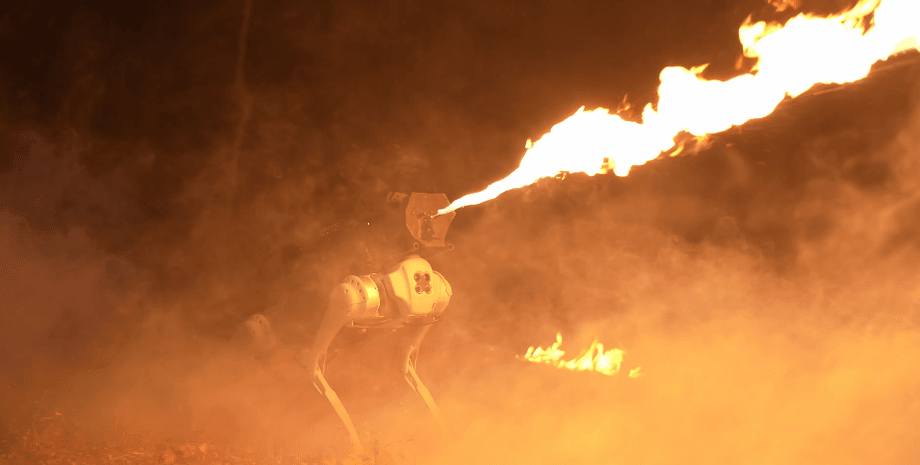 робот огнемет, огнемет, робот собака, Throwflame