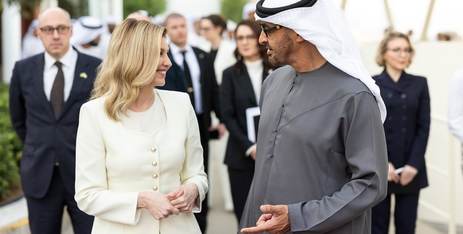 Елена Зеленская, ОАЭ, визит в оаэ, образы зеленской, модные выходы зеленской, первая леди украины, шейх Мухаммад бин Заид Аль Нахайян